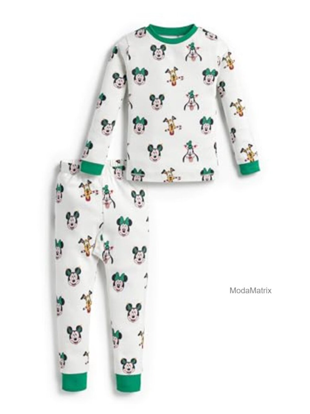 Kids Organic Cotton Two-Piece Pajama Set Long Sleeve Snug Fit Toddler Boys Girls